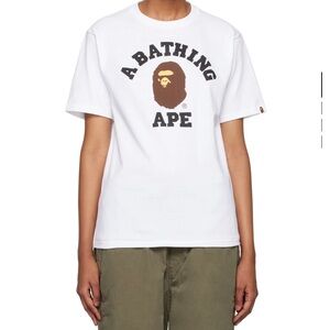 BAPE White BOA College T Shirt